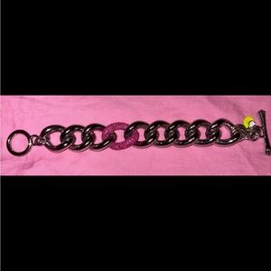 Juicy couture vintage chunky pink pave bracelet